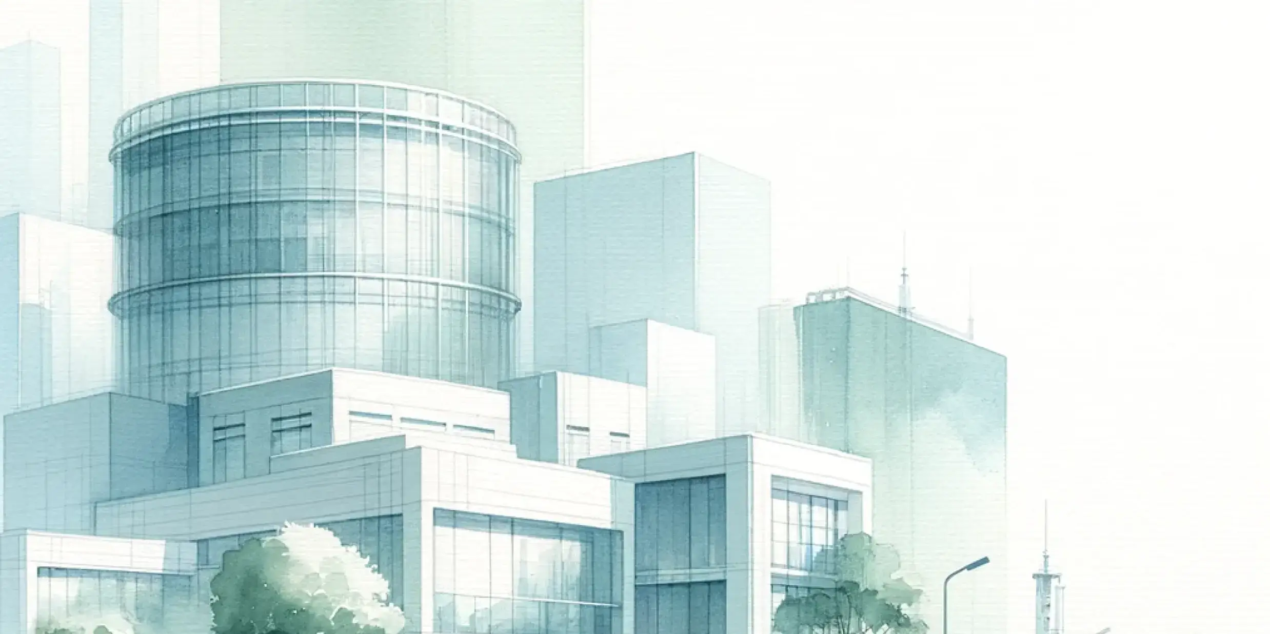 A futuristic building complex